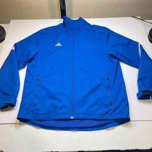 ADIDAS Athletic Full Zip Up Track Jacket Sz Mens M Blue